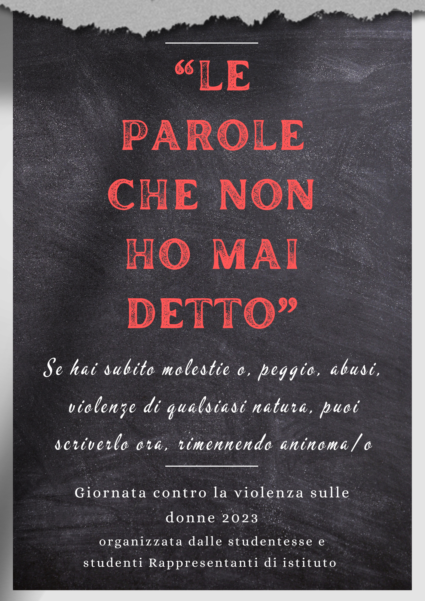 Istituto di Istruzione Superiore Lazzaro Spallanzani | Giornata contro la Violenza sulle donne "LE PAROLE CHE NON HO MAI DETTO" Istituto di Istruzione Superiore Lazzaro Spallanzani | Giornata contro la Violenza sulle donne "LE PAROLE CHE NON HO MAI DETTO"