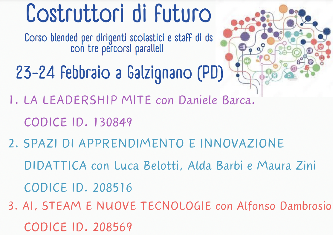 Istituto di Istruzione Superiore Lazzaro Spallanzani | Corso di formazione "COSTRUTTORI DI FUTURO" per dirigenti scolastici e Staff dei DS