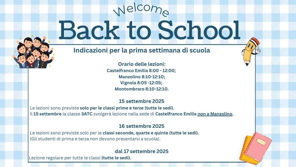 Istituto di Istruzione Superiore Lazzaro Spallanzani | Inizio delle lezioni a.s 2025-2026