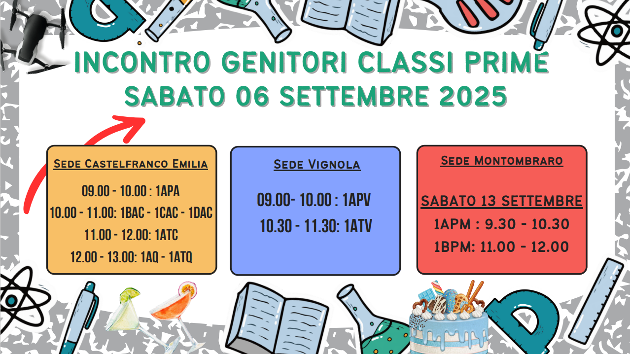 Istituto di Istruzione Superiore Lazzaro Spallanzani | INCONTRI GENITORI CLASSI PRIME a.s 2025-2026