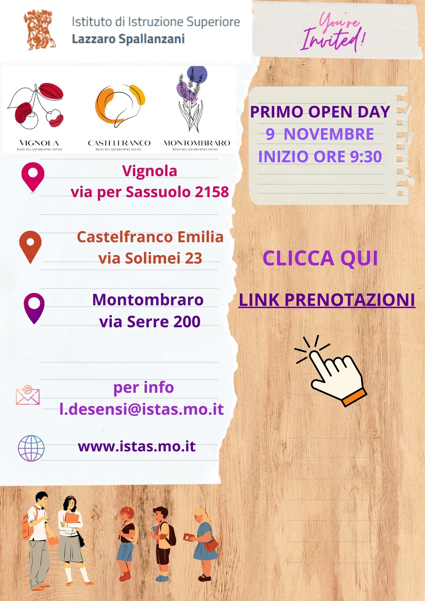 Istituto di Istruzione Superiore Lazzaro Spallanzani | PRIMO OPEN DAY