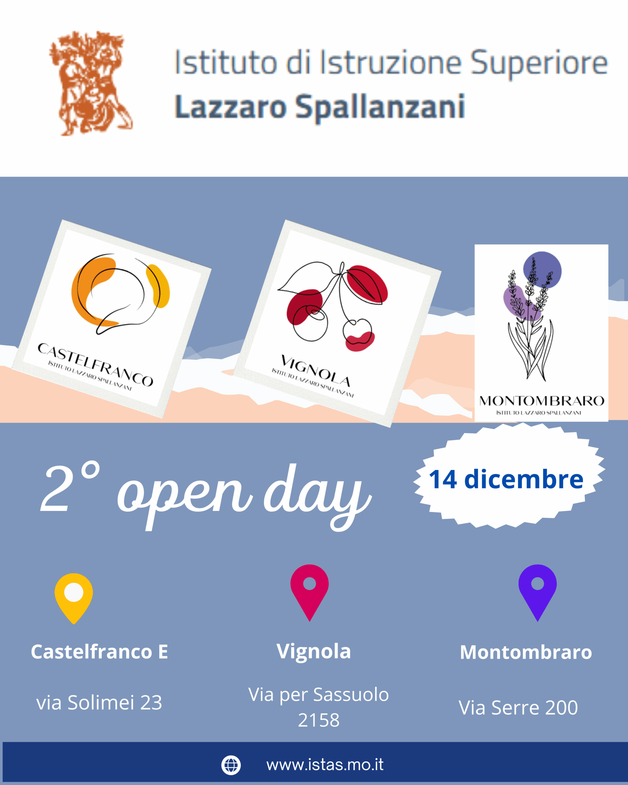 Istituto di Istruzione Superiore Lazzaro Spallanzani | 2°OPEN DAY 14 DICEMBRE 2025 TUTTE LE SEDI